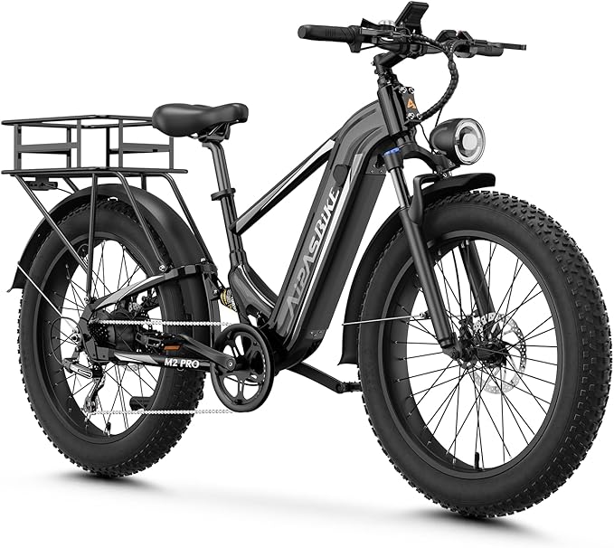 LEONX M2 Pro Electric Bike,1800W Motor Electric Bike for Adults, 26'' x 4.0'' Fat Tire Ebike with 48V 17.5AH Battery, 36MPH 85Miles Long Range Electric Mountain Bike, Up to 110 Nm