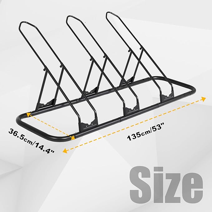 CyclingDeal Bike Rack Floor Parking Bike Stand for up to 6 Bicycles | Indoor, Home & Garage Storage Rack | Stable & Secure Bicycle Stand w/ Tire Grooves Up to 29", Holding Plates & Custom Spacing