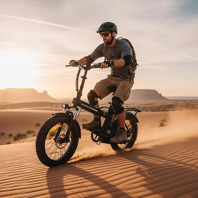 Foldable Electric Bike, Peak 983W Motor Ebike, 40-70 Miles & 20 MPH, 48V Removable Battery, 20" Fat Tire All-Terrain Electric Bicycle for Adults with 7-Speed, Suspension, Rear Rack, UL2849 Certified