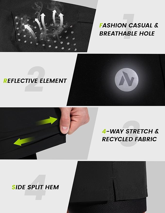 Nepest Men's Mountain Bike Shorts 4D Padded Cycling Bicycle Biker Riding Loose-fit Gel Padding MTB Shorts Zipper Pockets