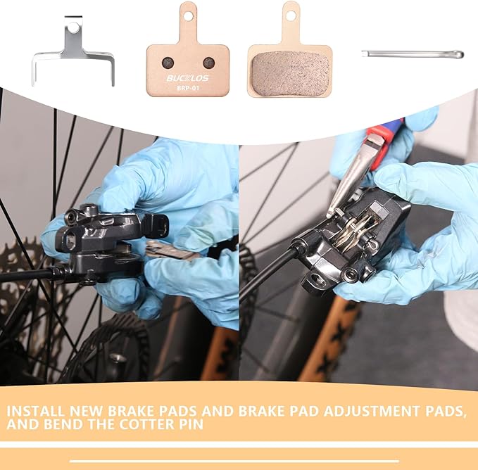 BUCKLOS Bike Disc Brake Pads for TRP Tektro Shimano MT200 Deore Br-M575 M525 M515 T615 T675 M505 M495 M486 M485 Ridstar Q20,Bicycle Disk Brakes Pads for Mountain Bike/Electric Bike/Road/Scooter/Ebike