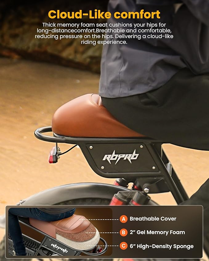 isinwheel Electric Bike Adults 750/1500W Ebike 20/28MPH, 55-75 Miles Electric Motorcycle with 10.4/13AH Battery, 20" Fat Tire Electric Dirt Bike 7-Speed E-Bike Full Suspension, R/L Turn Headlight