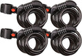 SEPOX® 4Pcs Pack 6FT Extra Long Cable Combination Bike Locks, 5 Digits Retractable Security Lock, 12mm Heavy Duty Anti Theft Anti Rust Cable for Bicycle, Scooter, Gate, Outdoor Equipment, Weatherproof