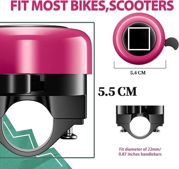 Bike Bell, Classic Bicycle Bell for Adults Kids, Loud Crisp Clear Sound Bicycle Bell for Adults Kids, Road Bike, Electric Bike, Cruiser Bike, Mountain Bike Bell Accessories