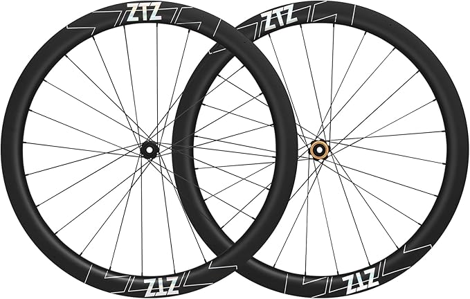 ZTZ 700C Carbon Road Bike Wheelset, Ultralight 37/46mm Disc Brake Bike Wheels,Front & Rear 24H High-Strength 700c Clincher Rims, Compatible with 8-11 Speed Cassettes