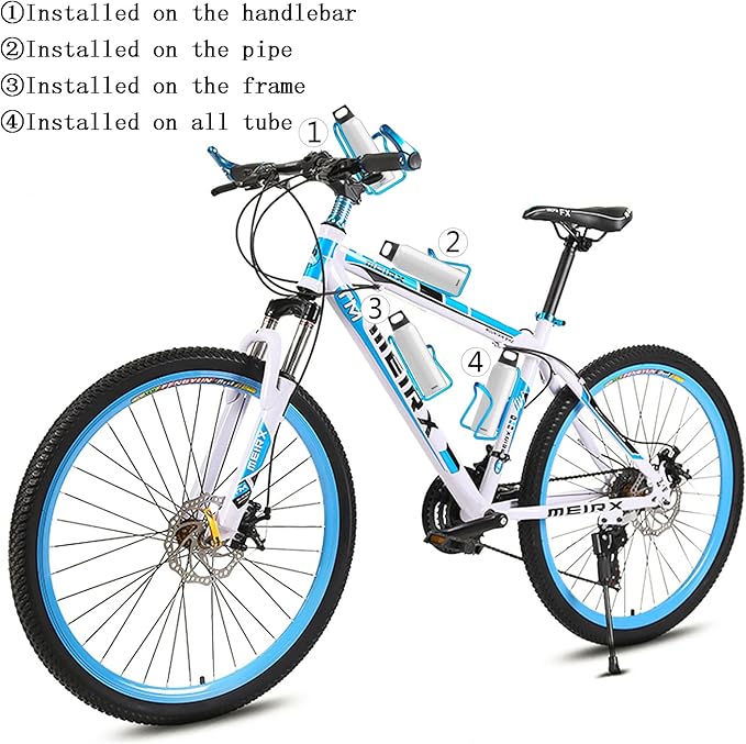 FiveBox Bike Water Bottle Holder, 1Pack Lightweight Aluminum Alloy Cycling Bicycle Water Bottle Cage Holder Bracket for Outdoor Activities (Blue), Bike Accessories