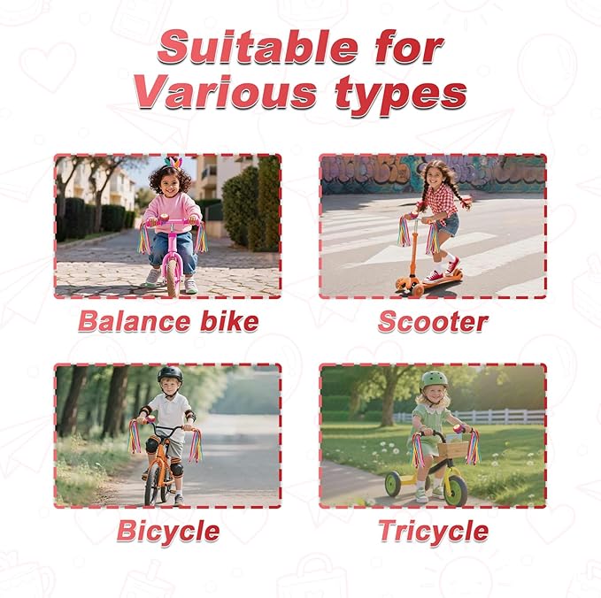 PLATT Bike Bell for Kids, Bike Horn for Boys and Girls Bike with 1 Pair Bike Streamer Tassels