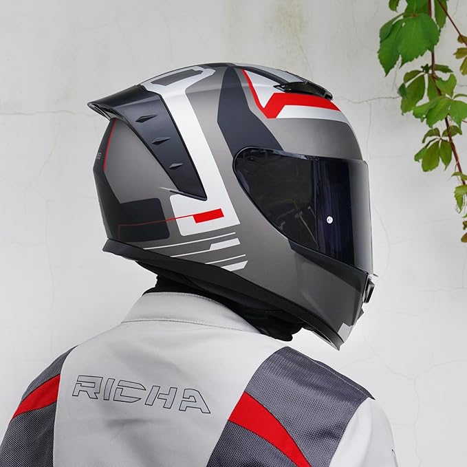 Full Face Motorcycle Helmet,Helmets for Adults Motorcycle, MG611 Motorbike Racing Street Bike Helmets with Black Visor for Men Women,DOT Approved (Matte Gray Cloud, XXL)