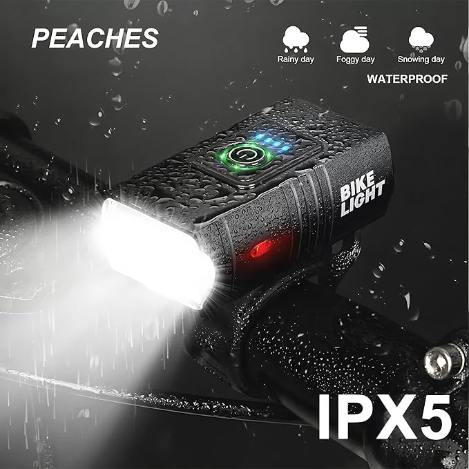 Super Bright USB Rechargeable Bike Lights Set,Waterproof Powerful Bicycle Front Headlight and Back Taillight for Night Riding, Easy to Install for Men Women Kids Road Mountain Cycling