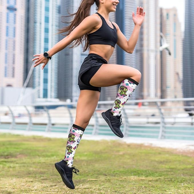 bassyil Compression Socks for Women & Men Circulation 15-20 mmHg Knee High Best Support for Nurses Travel Running Athletic