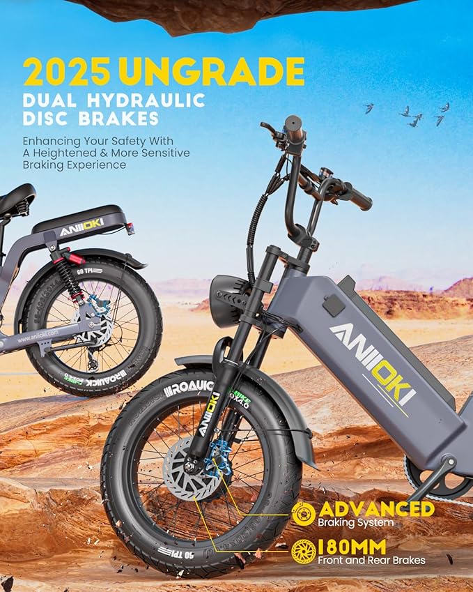 ANIIOKI Electric Bike for Adults,70Ah Removable Battery,200+ Miles Long Range,7-Gear Speed All-Terrain E-Bike