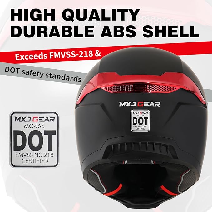 Motorcycle Helmets for Adult Men Women,Full Face Motorcycle Helmet,MG666 DOT Approved Motorbike Racing Street Bike Helmets with Two Visors