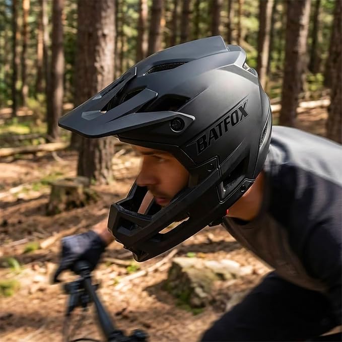 BATFOX Full Face Mountain Bike Helmet for Men Women Adult Helmet Downhill DH BMX MTB