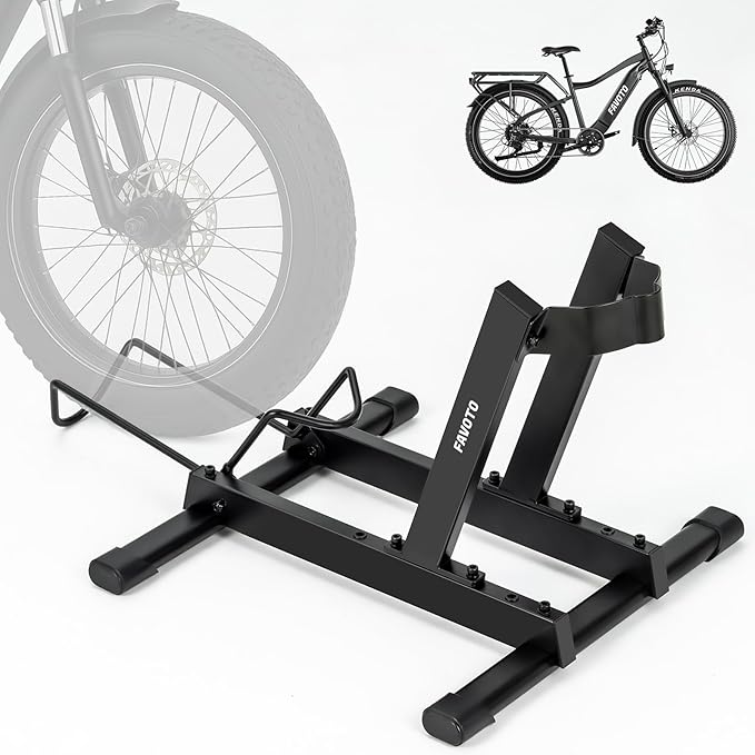 Favoto Bike Stand for E-Bikes, Road & Mountain Bicycles – Adjustable Indoor Floor Garage Storage Rack for 20"-29" Bikes and Fat Tires up to 4.0"