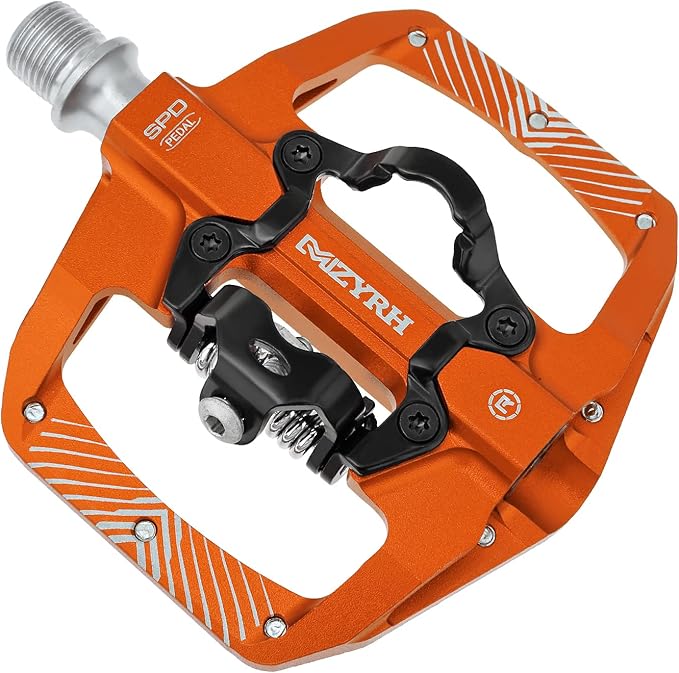 MZYRH Pedal,MTB Mountain Bike Pedals Compatible with Dual Function Sealed Clipless Aluminum 9/16" Bicycle Flat Platform with Cleats for Road, MTB