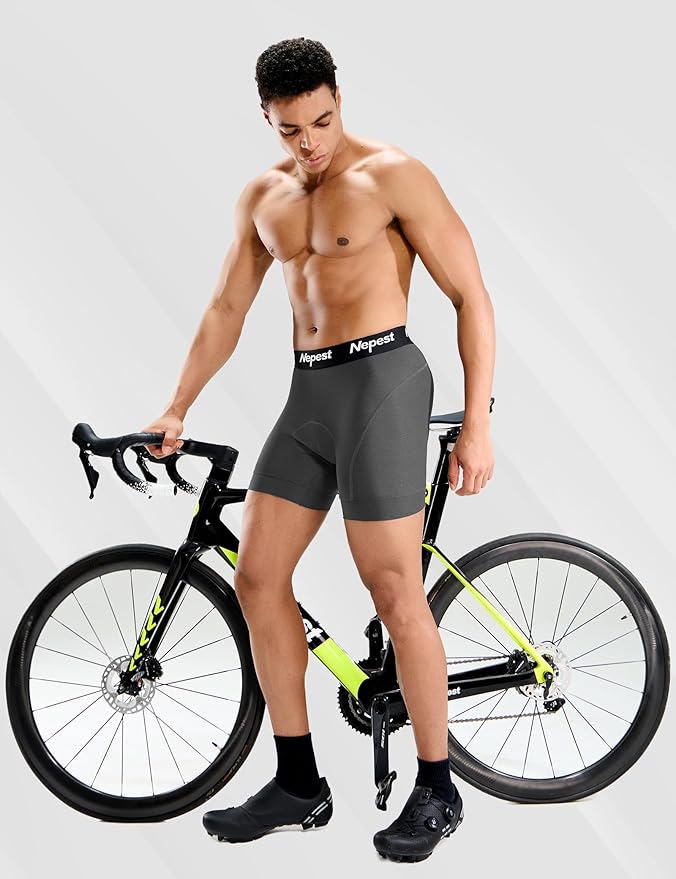 Nepest Mens Cycling Underwear 4D Padded Bike Shorts MTB Liner Mountain Bicycle Tights for Riding