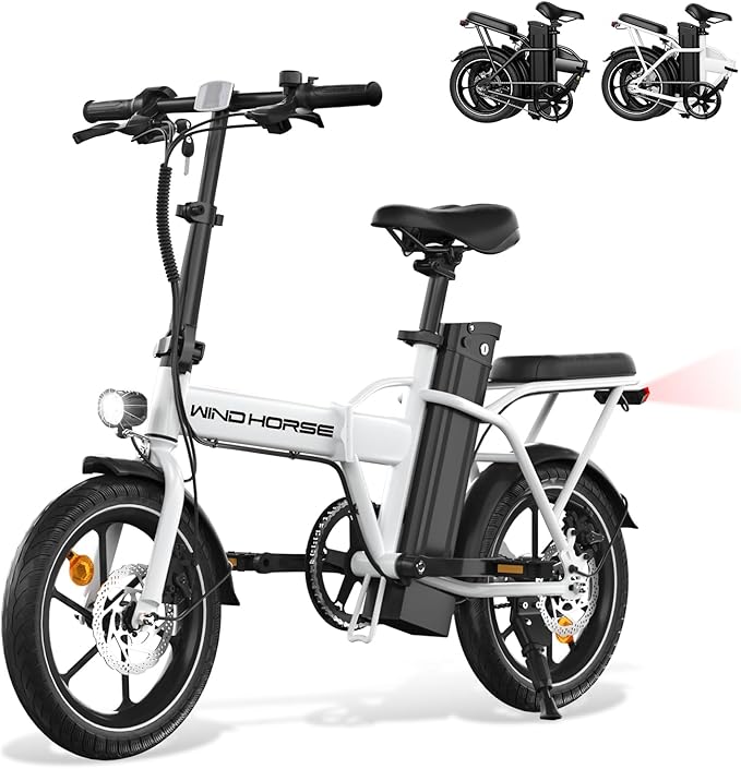 SEHOMY 2-Seat Electric Bike for Adults 630W Peak Motor, 25MPH Folding Ebike, 16" Adults Electric Bicycles with 30° Uphill, 288WH Removable Battery, 35 Miles Long Range, Commuter E Bikes Teens 14+