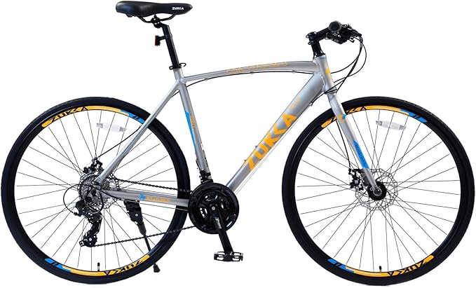 700C Road Hybrid Bike for Men & Women, 24 speeds Lightweight Aluminum Alloy Frame Bikes Urban City Commuter Bicycle with Disc Brake for Men Women Adult Comfortable Bicycle