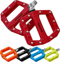 Flat MTB Bicycle Pedals Mountain Bike Colored Pedals, Glass-Fiber Nylon Composite Platform Pedal w 9/16" Sealed Cr-Mo Spindle, BMX Gravel Road Bike Pedals Clipless for Adult Women Youth Bikes