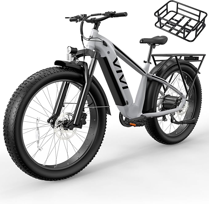 Vivi ACE01 Electric Bike for Adults,26" x 4.0 Fat Tire Ebike,1500W Peak Motor Torque Sensor Electric Mountain Bike,25MPH Electric Bicycle with 48V 15AH Battery,Hydraulic Brake,SGS Certified to UL2849