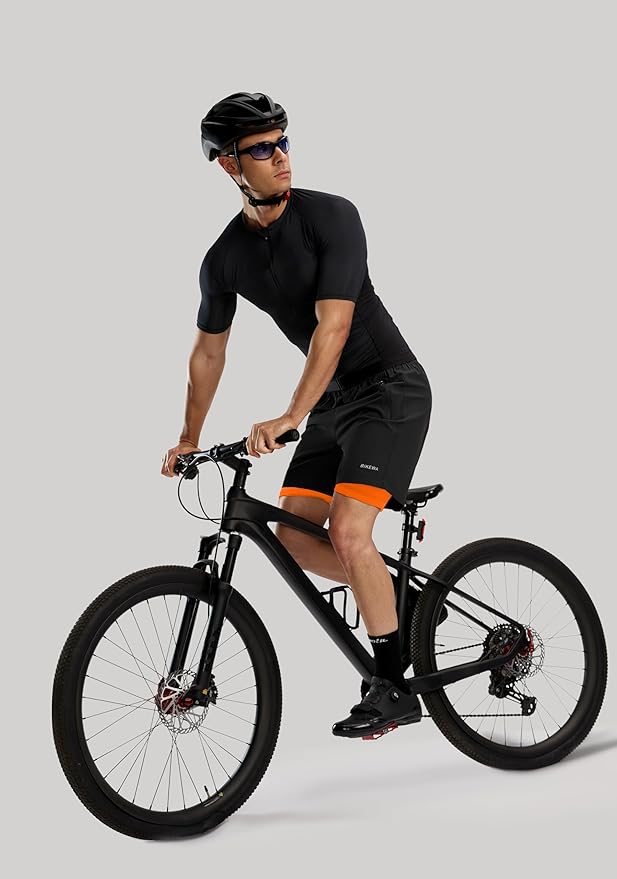 Bikewa Men's Mountain Bike Shorts 3D Padded Loose-fit Riding Biking Cycling Bicycle Biker Shorts for Men Zipper Pockets