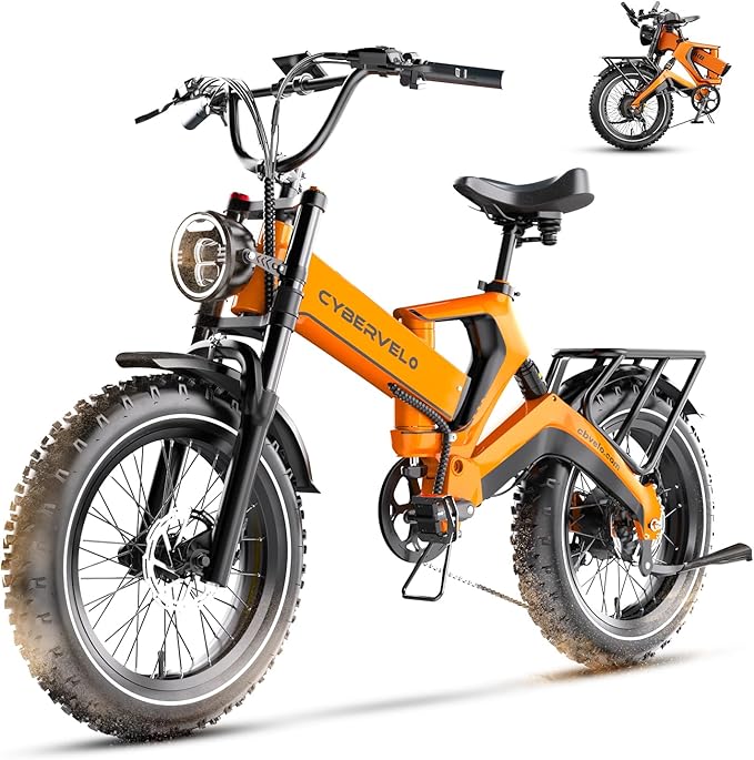 1000W(Peak 2000W) Folding Electric Bike for Adults,up to 35MPH 100Mile,48V 25Ah Removable Battery,20" x 4.0 Fat Tire Foldable Electric Bicycle,8-Speed Electric Mountain E-Bike,Commuter Ebikes
