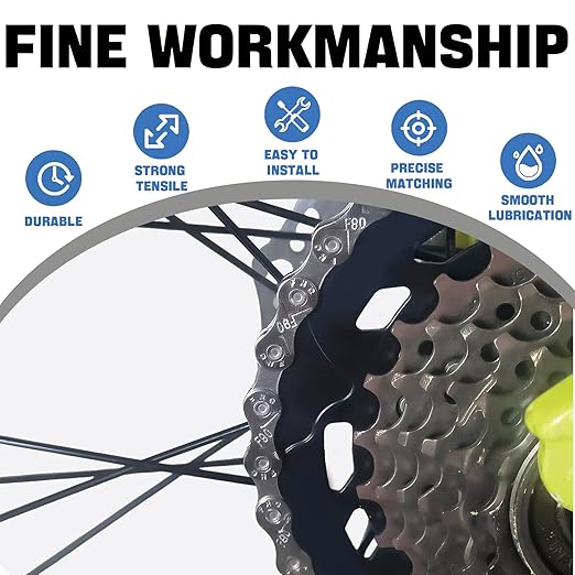 6/7/8/9/10/11/12 Speed Bike Chain – High-Strength, Durable & Smooth-Shifting for Road/Mountain Bikes (6/7/8-Speed)