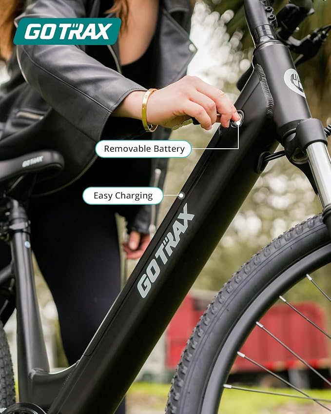 Gotrax Dolphin 26" Electric Bike, Max Range 30Miles(Pedal-assist1) & 20Mph Power by Peak 500W, 5 Pedal-Assist Levels & Front Suspension, 7-Speed&Boost Mode, City E-Bike for Adult, Step-Thru Bicycle