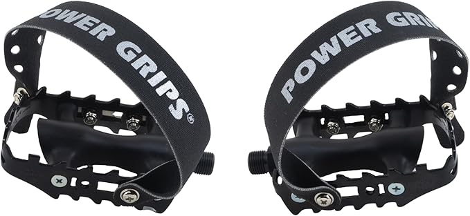 Power Grips Sport Bicycle Pedal Strap kit- Power Grips Pedal Straps Attached to 9/16" Pedals for Increased Pedal Stroke Power (no Assembly Required)