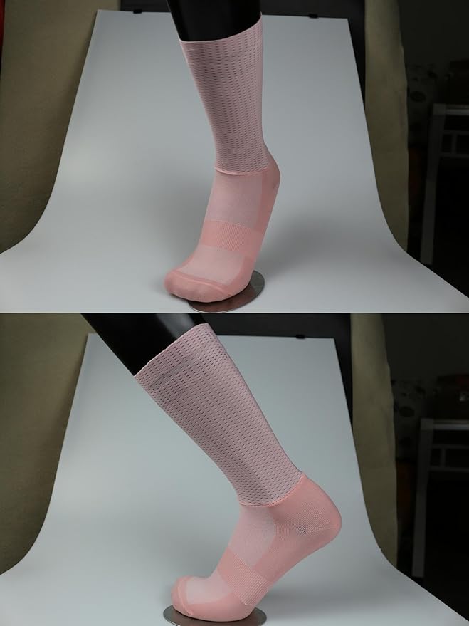 Aero Socks Cycling Men Women Mesh Fabric Breathable Sweat-Absorbing Silicone Non-Slip Cycling Aero Socks one size