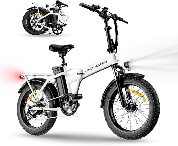 WINDHORSE 16"/ 20" Folding Electric Bike for Adults, 630W/ 983W Peak Electric Bicycle, 20MPH, 20-35/40-70 Miles Range, 288Wh/ 748.8Wh Removable Battery, UL Certified Commuter Ebike
