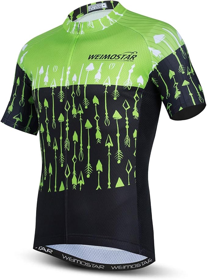 Cycling Jersey Men USA Summer Bike Short Sleeve 3-Pockets Breathable Quick-Dry Shirt S-3XL
