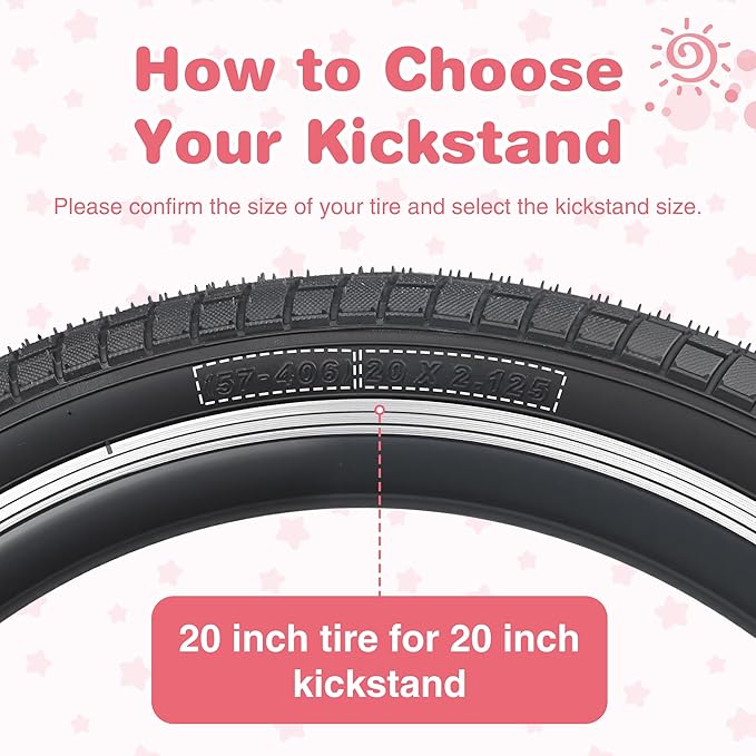 ZUKKA Bike Kickstand 20 Inch for Kids Bike Adjustable Aluminum Alloy Kickstand for Bicycles with Anti-Slip Pad for Kids Bike Universal Fit for Mountain Road Bikes