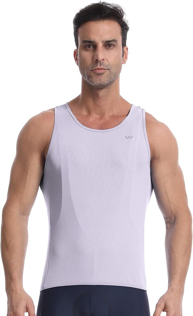 Lo.gas Sleeveless Cycling Jersey Men, Biking Base Layer Breathable and Lightweight with Back Pocket Sports Vest