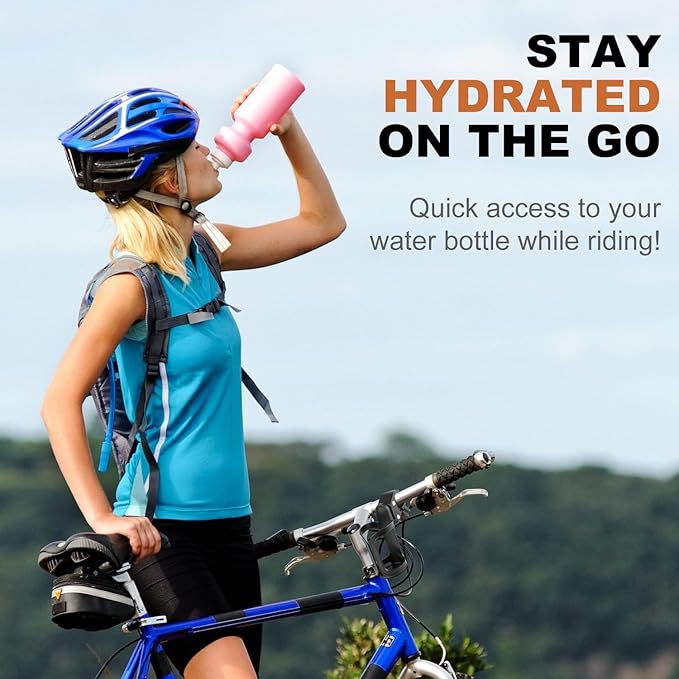 Pack of 2 Adjustable Bike Water Bottle Holder Mountain Bike Accessories for Men | Lightweight Mountain Bikes Water Bottle Cage & Cup Holder Bicycle Accessories | MTB Cup Grip for Riding - Black