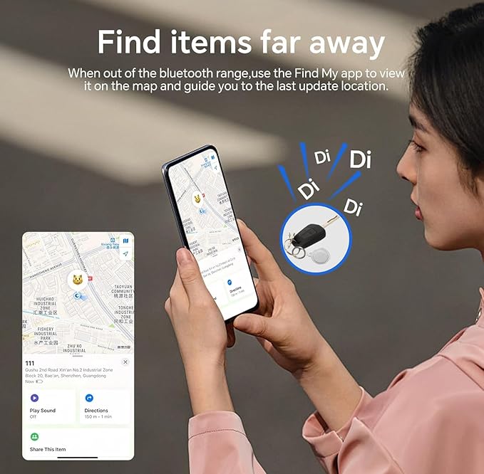 3 Packs Air Tracker Tags[Apple MFi Certified],Tracker Tags Work with Apple Find My (iOS Only),Bluetooth Tracker with Waterproof Case,Smart Keys Finder and Item Locator for Keys,Bags,Luggage,etc