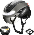 LUMDEER Smart E-bike Helmet with Remote Controlled Turn Signals, Electric Scooter Helmet for Adults with Front & Rear LED Lights, Bike Helmet with Photochromic Visor & Auto Brake Light for Men & Women