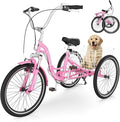 LILYPELLE Adult Folding Tricycles, 7 Speed Folding Adult Trikes, 20/24/26 inch 3 Wheels Bikes with Low Step-Through, Large Basket, Foldable Tricycle for Adults, Women, Men, Seniors