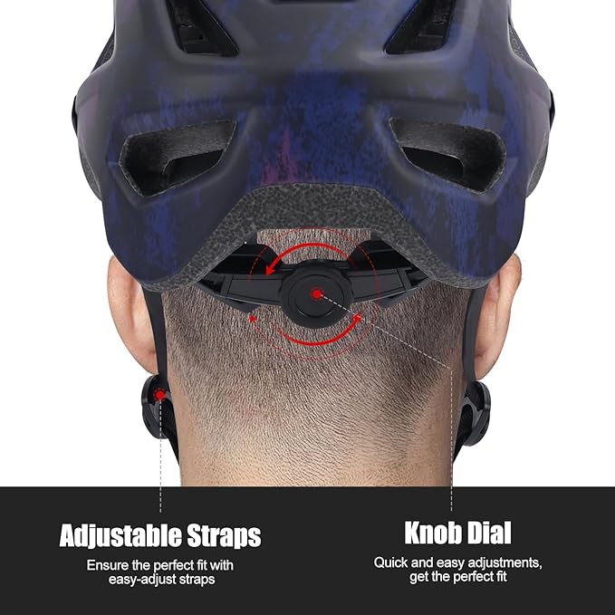Bike Helmets for Men and Women, Mountain Bike Helmet with Extended Visor Helmets for Adults Adjustable & Comfortable Bicycle Helmet Road Bike Helmet 55-61cm