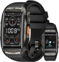 GPS Smart Watch for Men Women, 3D Curved Glass, Full Stainless Steel Body, 6 Satellite Positioning, Compass, 50M Waterproof, Answer/Make Call, 1.64" AMOLED Screen, Compatible for Android iOS