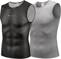 Przewalski Men’s Sleeveless Cycling Undershirt Quick Dry Bike Base Layer Vests Breathable Bicycle Jerseys Biking Tank Tops