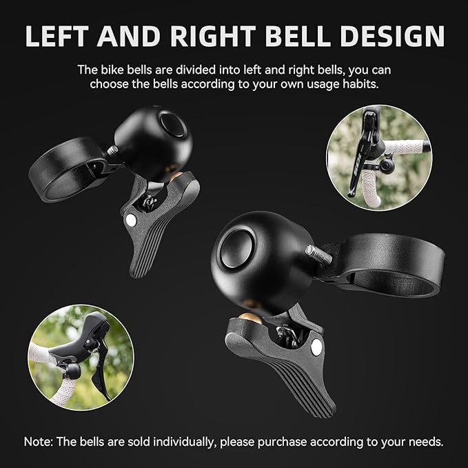 ROCKBROS Bike Bell Classic Bicycle Bell Road Bike Bells for Adults with Loud Sound and Fit for 1.06-1.18in/27-30mm Bicycle Handlebars