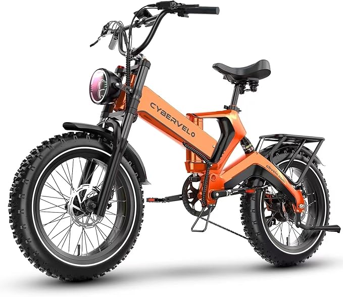 1000W(Peak 2000W)Folding Electric Bike for Adults,35MPH 100Mile,48V 25Ah Removable Battery,20" x 4.0 Fat Tire Foldable Electric Bicycle,8-Speed Electric Mountain E-Bike,UL Certified Commuter Ebikes
