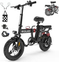 Folding Electric Bike for Adults, Peak 800W Motor 25MPH, 48V 14Ah Removable Battery 35-55Miles Ebike,14'' Lightweight & Portable Adults Electric Bicycles for Men/Women/Teens