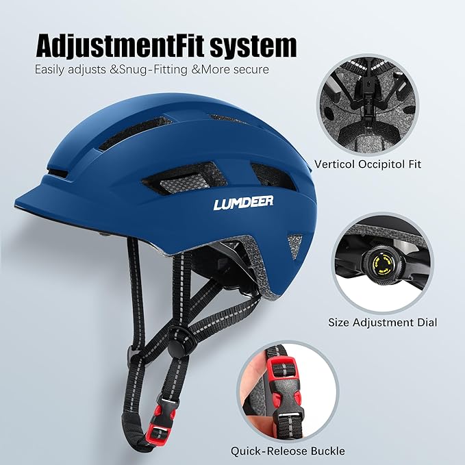 LUMDEER NEUBOZ Hat Bike Helmet for Adults - Certified Bicycle Helmet with Light & Visor, Durable Commuter Ebike Helmet for Men Women