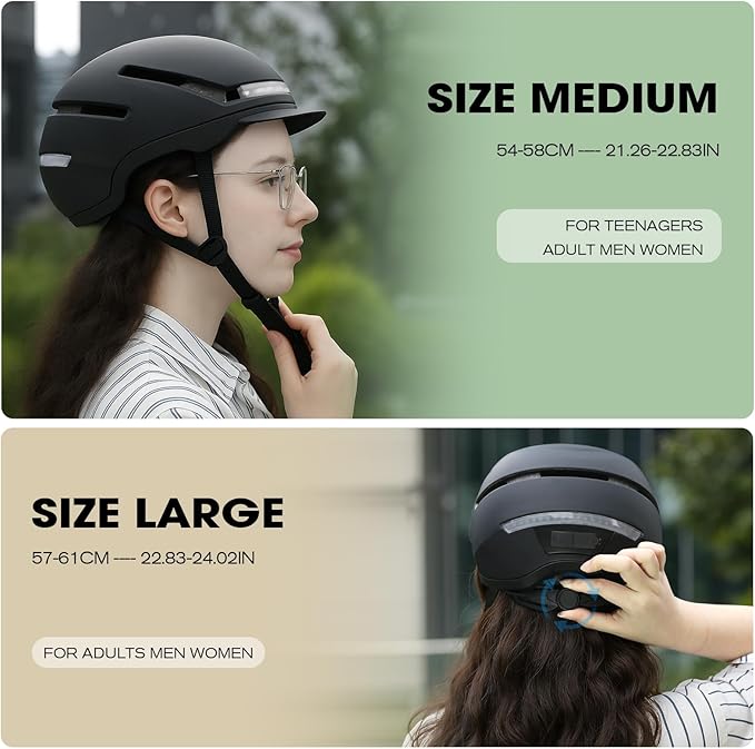 Shinmax Bike Helmet with Turn Signals, NTA Certified up to 45km/h, Bicycle Helmet for Men Women with USB Rechargeable Rear Light, Viser, Cycling Helmet for E-Bike & S-Pedelec,Scooter, Commuter, Adults