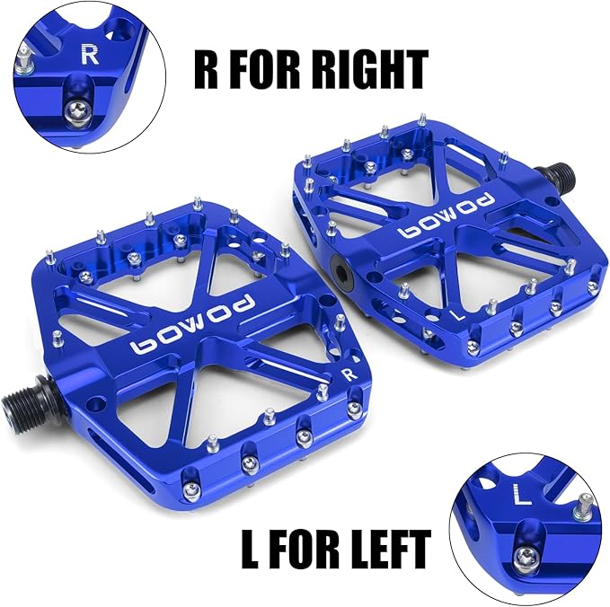 Bike Pedals 9/16" Lightweight Non-Slip Bicycle Platform Pedals - Fits Most Adult Bikes & Mountain Bikes &MTB, Road Bikes and Slip-Resistant Design