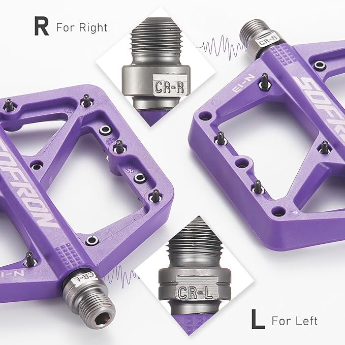 Nylon Bike Pedals, Lightweight Mountain Bicycle Pedals for BMX/Road Bikes, Lightweight, Non-Slip, Perfect for Mountain & Road Biking