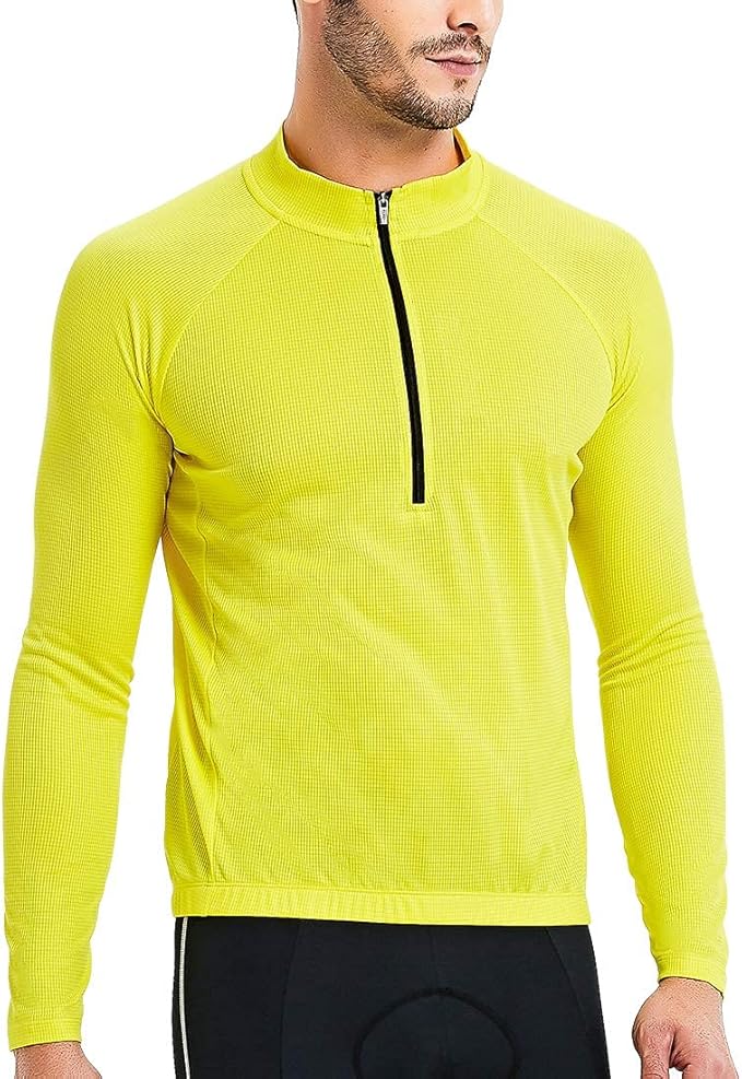 CATENA Men's Cycling Jersey Long Sleeve Shirt Running Top Moisture Wicking Workout Sports T-Shirt