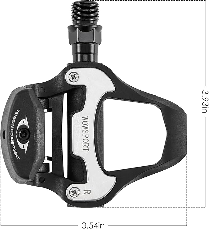 WOWSPORT Look Keo Road Bike Pedals - Lightweight Clipless Pedals with Sealed Bearings & Nylon/Carbon Body | 9/16″ Spindle, Compatible with Look Keo Cleats for Indoor & Road Cycling